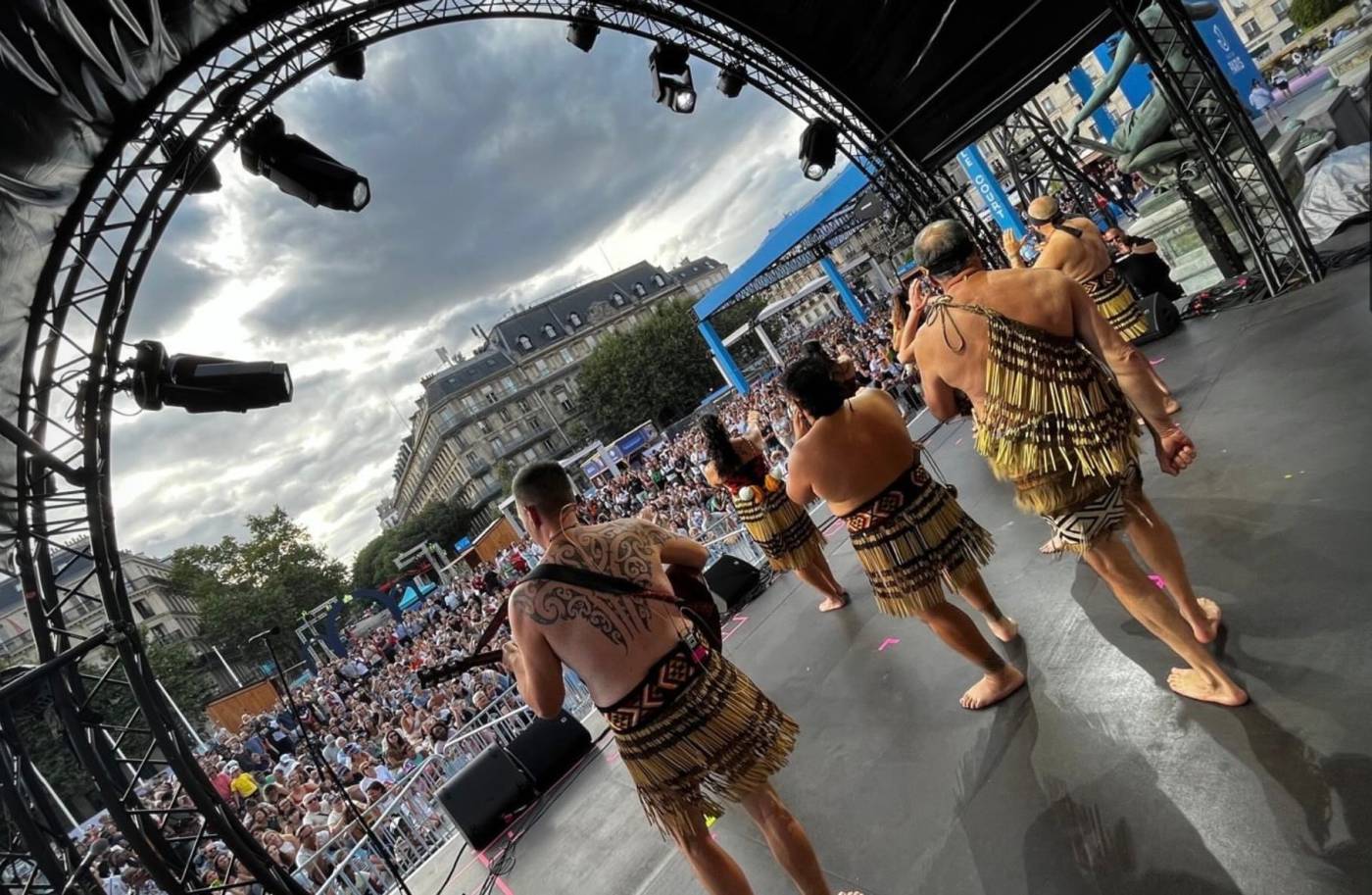 Outdoor stage performance, Paris.